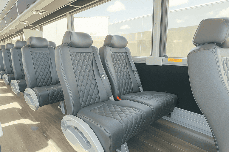 interior of Taylorsville Coach Bus Service charter bus