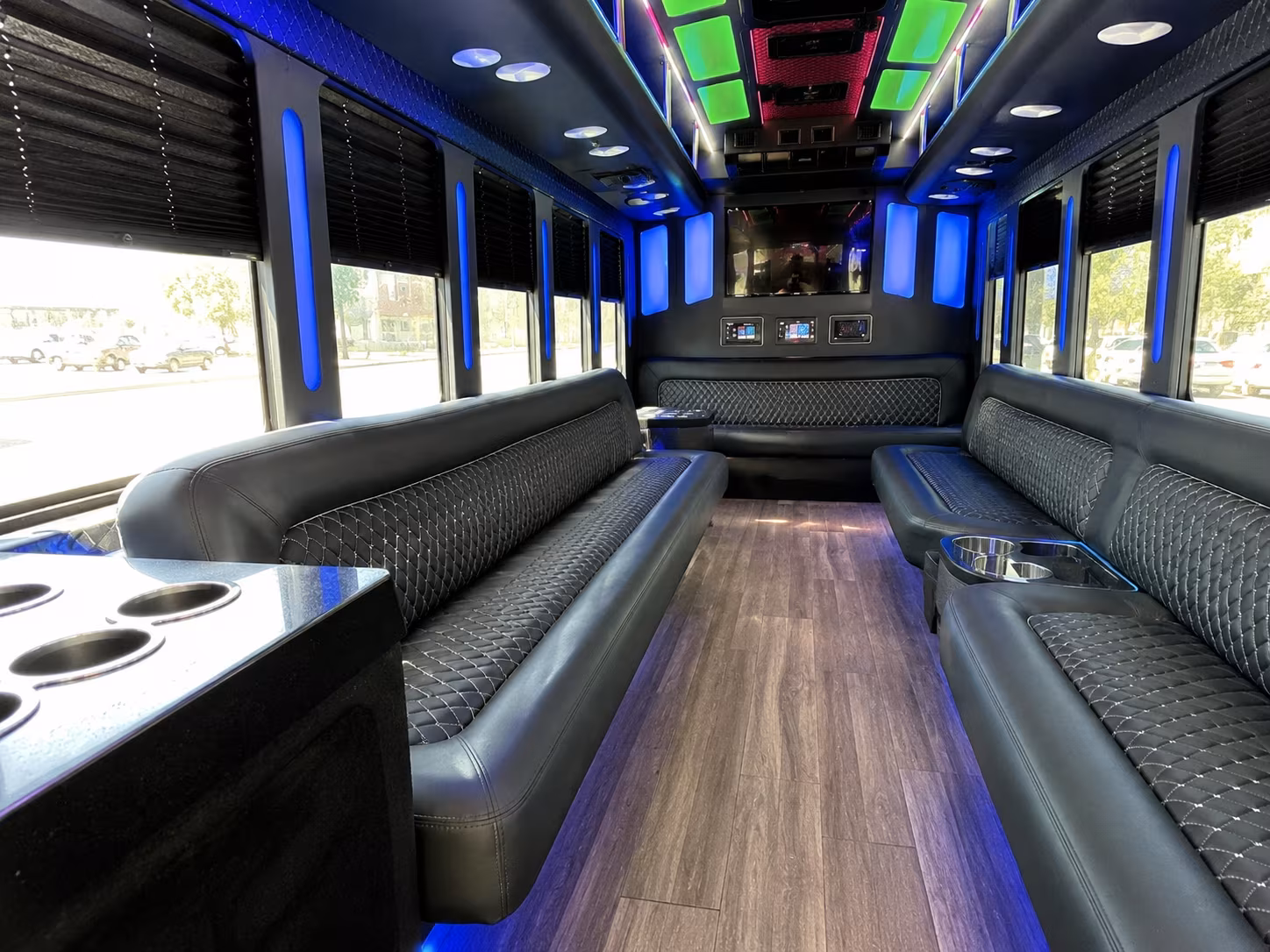 taylorsville 15 passenger party bus inside
