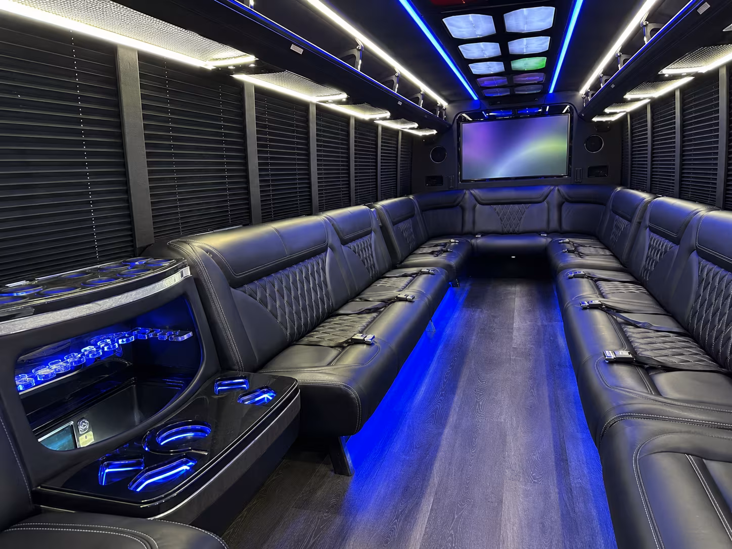 taylorsville 20 passenger party bus inside