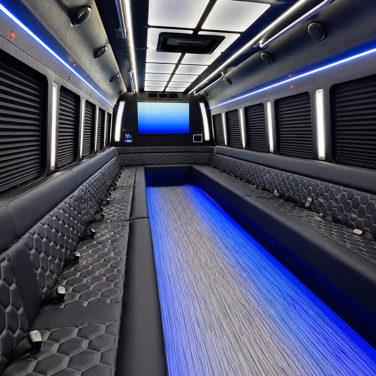 taylorsville 50 passenger party bus inside